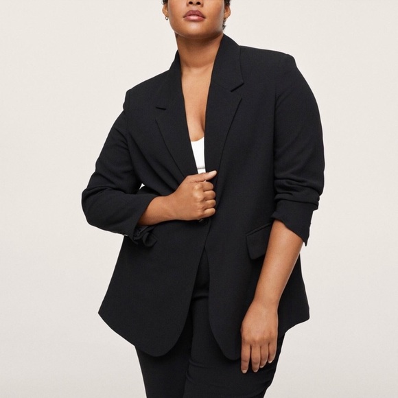 NWT EVERLANE | Black The Easy One Button Blazer - Picture 2 of 11